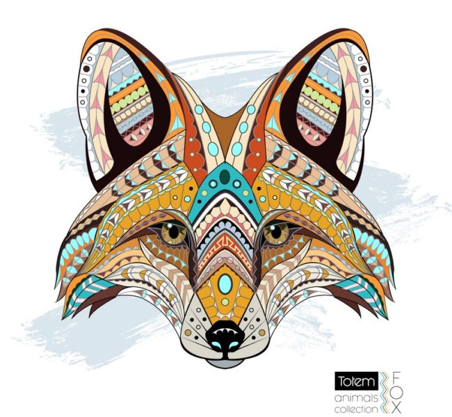 Set of t-shirt prints - "Totem Animals Collection"